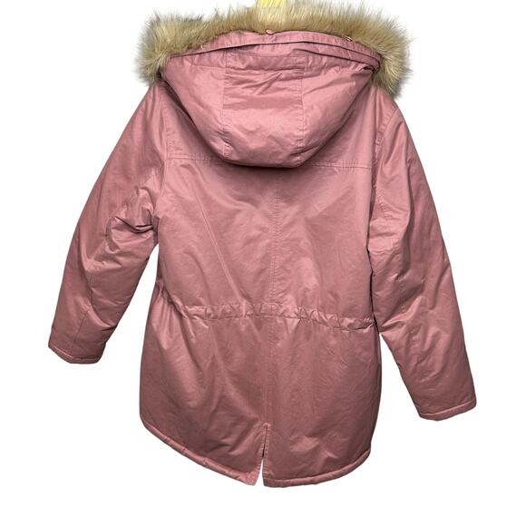 LOFT Faux Fur Lined Parka Jacket Pink - Picture 4 of 6